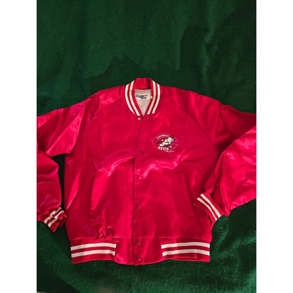 Vtg. 1970s Cincinnati Reds Chalk Line Men's Large Jacket (LOC-33)